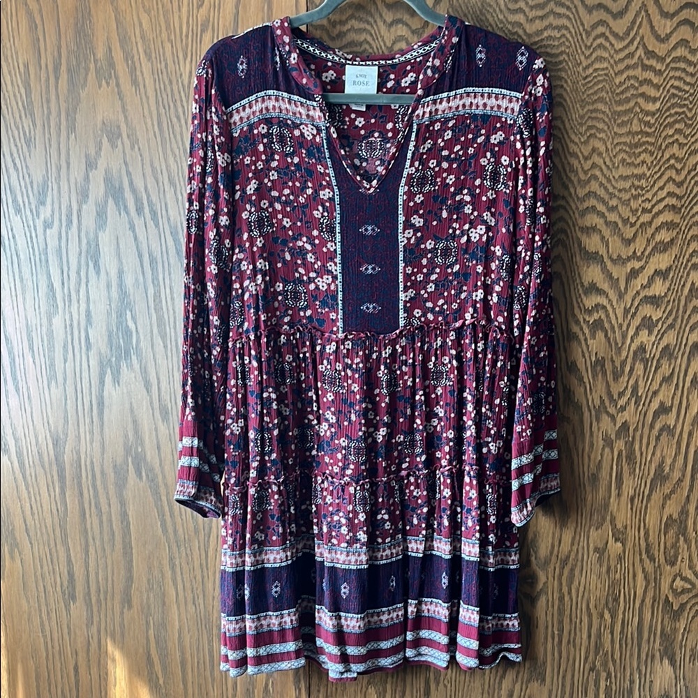 Knox Rose Burgundy and Navy Tunic/dress